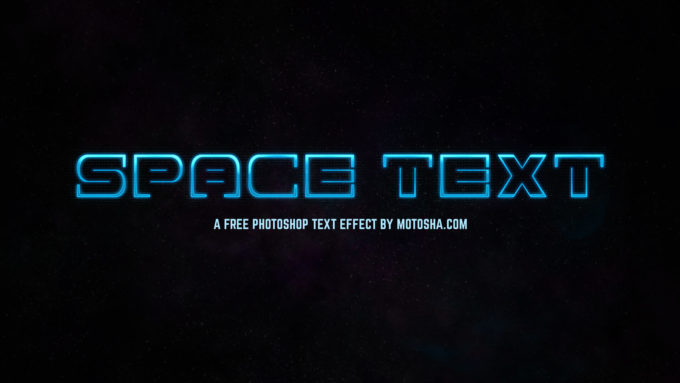 Photoshop Free Neon Text Effect Preset フォトショップ 無料 テキストエフェクト プリセット ネオン サイバー サムネイル デザイン  Space Text Effect