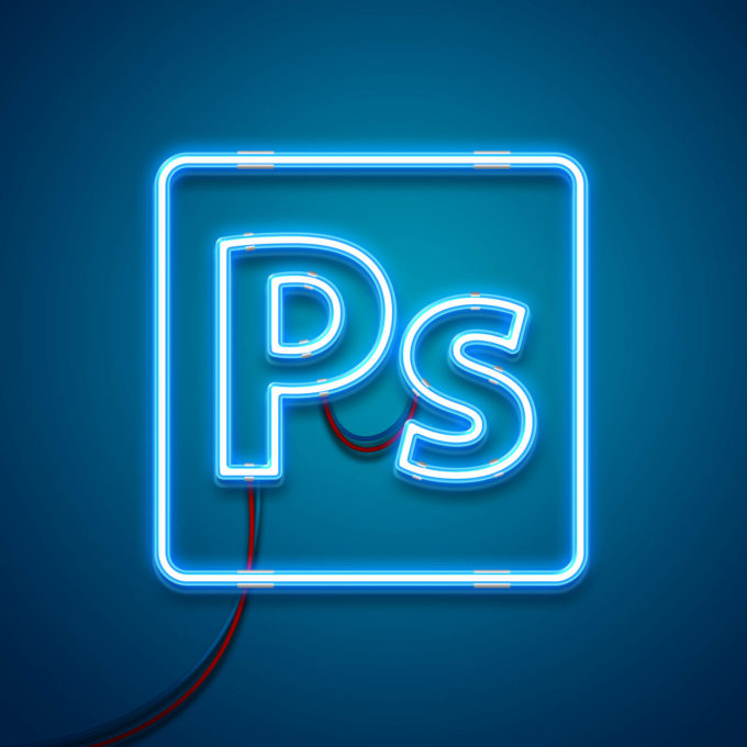Photoshop Free Neon Text Effect Preset フォトショップ 無料 テキストエフェクト プリセット ネオン サイバー サムネイル デザイン Free Mockup