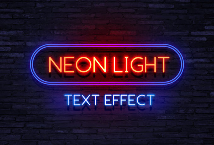 Photoshop Free Neon Text Effect Preset フォトショップ 無料 テキストエフェクト プリセット ネオン サイバー サムネイル デザイン Neon Light Text Effect