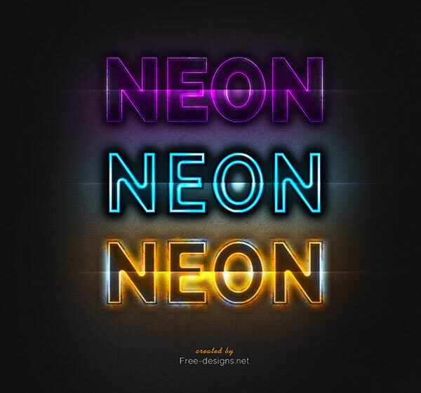 Photoshop Free Neon Text Effect Preset フォトショップ 無料 テキストエフェクト プリセット ネオン サイバー サムネイル デザイン 