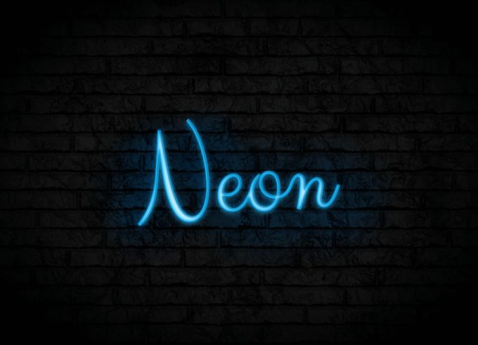 Photoshop Free Neon Text Effect Preset フォトショップ 無料 テキストエフェクト プリセット ネオン サイバー サムネイル デザイン Neon Text Style