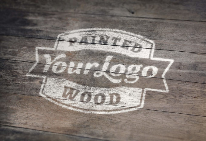 Photoshop Free Retro Vintage Text Effect Preset フォトショップ 無料 テキストエフェクト プリセット レトロ ビンテージ サムネイル デザイン Painted Wood Logo Mock-Up