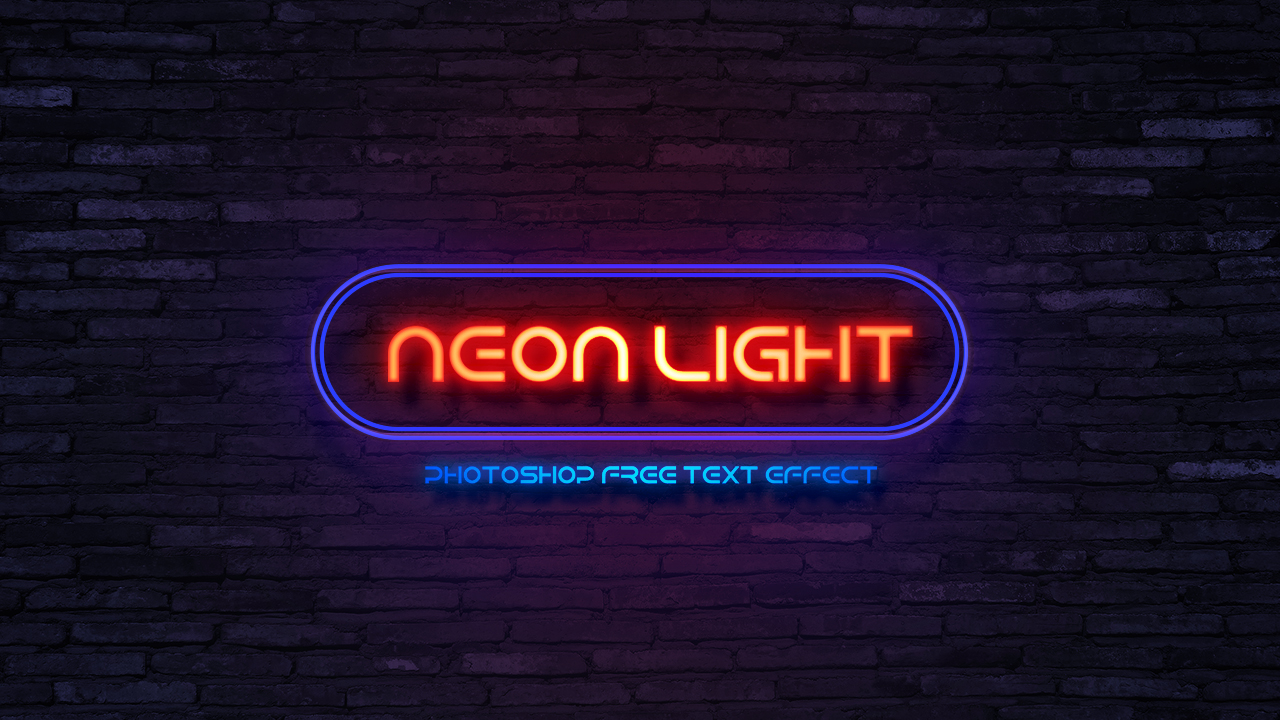Photoshop Free Glow Neon Text Effect Preset フォトショップ 無料 テキストエフェクト プリセット ネオン グロー サイバー グロー サムネイル デザイン