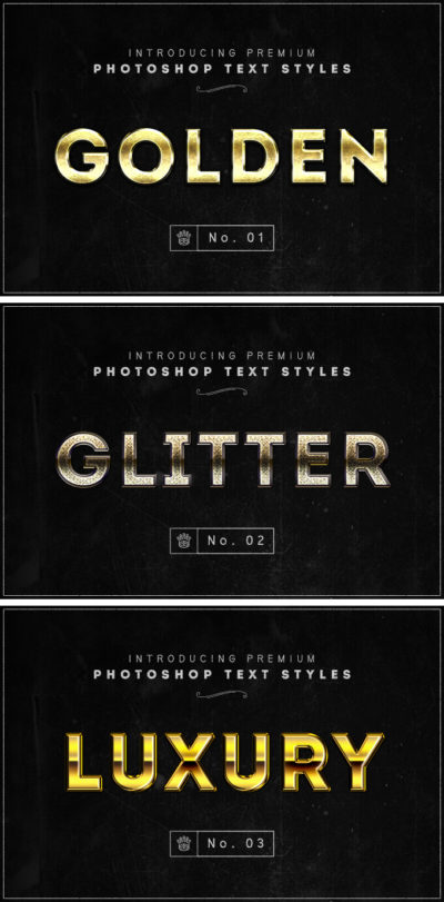 Photoshop Free Text Effect Preset Gold フォトショップ 無料 金 テキストエフェクト プリセット サムネイル デザイン Gold Text Styles