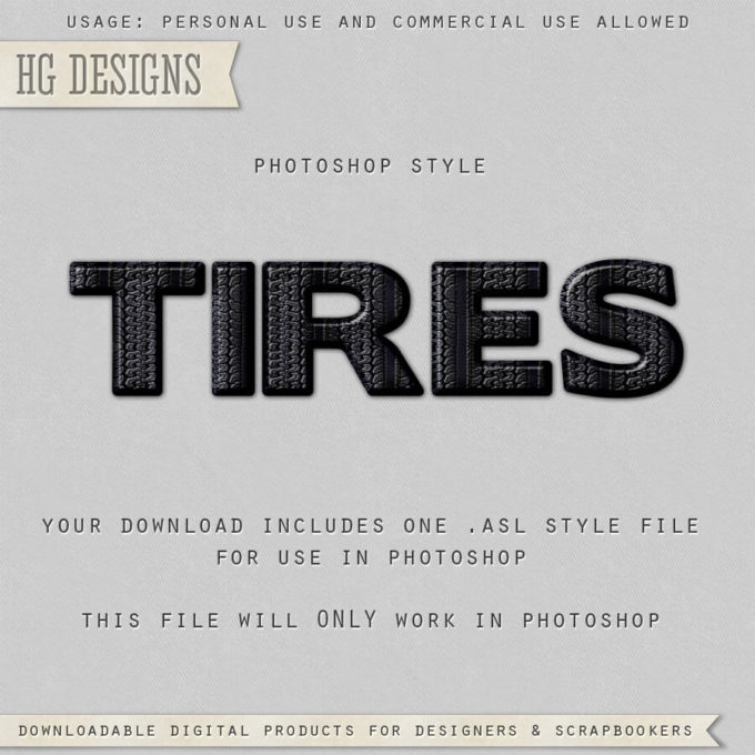 Photoshop Free Layer Style Preset Unique asl フォトショップ 無料 ユニーク プリセット サムネイル 素材 PS Style: TIRES