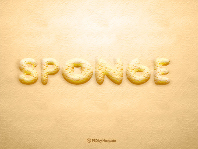 Photoshop Free Cute Pop Text Effect Preset フォトショップ 無料 テキストエフェクト プリセット かわいい ポップ サムネイル デザイン PSD Sponge - Text Effect