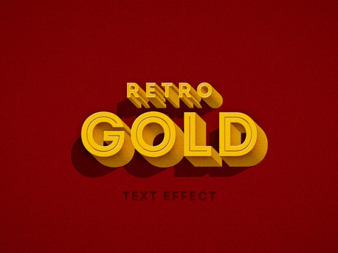 Photoshop Free Text Effect 3D Preset psd  フォトショップ 無料 テキストエフェクト プリセット 立体 サムネイル デザイン Retro 3D Text Effect