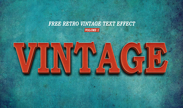 Photoshop Free Retro Vintage Text Effect Preset フォトショップ 無料 テキストエフェクト プリセット レトロ ビンテージ サムネイル デザイン Retro Vintage Text Effect Volume 1