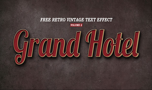 Photoshop Free Retro Vintage Text Effect Preset フォトショップ 無料 テキストエフェクト プリセット レトロ ビンテージ サムネイル デザイン TEXT EFFECTSRetro Vintage Text Effect Volume 2