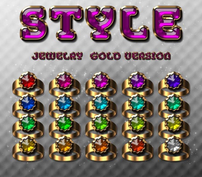 Photoshop Free Layer Style Preset Glass jewelry asl フォトショップ 無料 ガラス 宝石 プリセット サムネイル 素材 styles jewelry gold version