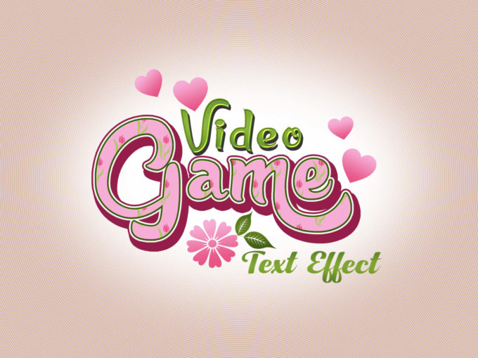 Video Game Text Effect PSD