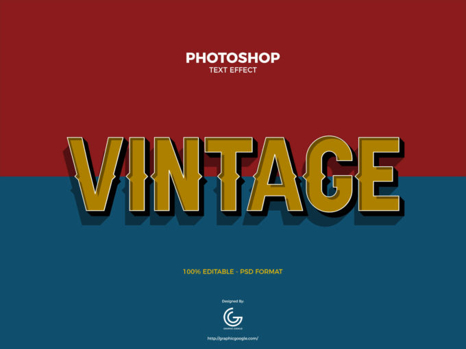 Photoshop Free Retro Vintage Text Effect Preset フォトショップ 無料 テキストエフェクト プリセット レトロ ビンテージ サムネイル デザイン 