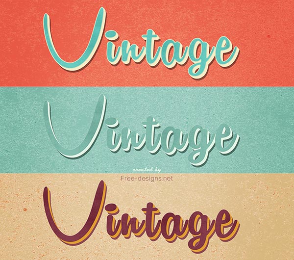 Photoshop Free Retro Vintage Text Effect Preset フォトショップ 無料 テキストエフェクト プリセット レトロ ビンテージ サムネイル デザイン 