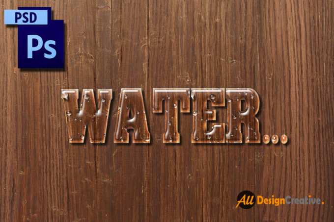 Photoshop Free Text Effect Preset Unique フォトショップ 無料 テキストエフェクト プリセット サムネイル デザイン おすすめ Water Text PSD