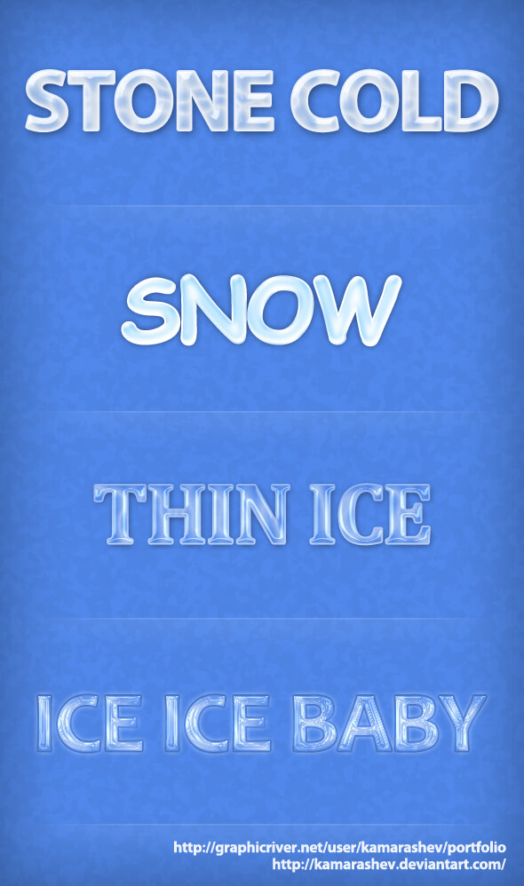 Winter Ice Font Styles
