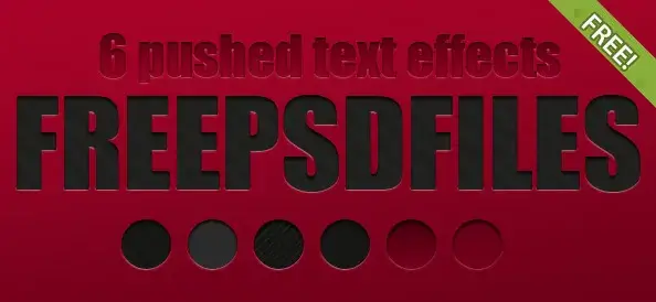 Photoshop Free Layer Style Preset Unique asl フォトショップ 無料 ユニーク プリセット サムネイル 素材 6 Free Pushed Text Effects