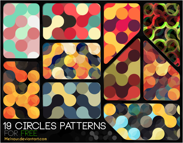 Adobe Photoshop フォトショップ 無料 パターン テクスチャー プリセット ビンテージ レトロ .pat Circles Patterns