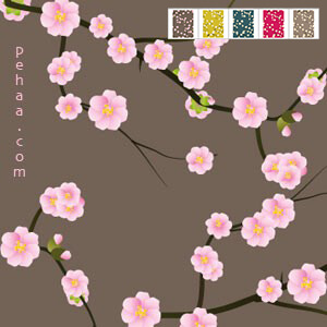 Adobe Photoshop フォトショップ 無料 パターン テクスチャー プリセット 日本 和風 和柄  Free ドット かわいい 桜 花 Free Flower Pattern Preset Spring blossoms patterns