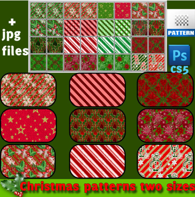 Adobe Photoshop フォトショップ 無料 パターン テクスチャー クリスマス プリセット free christmas pattern preset pat 模様 柄 Christmas patterns Nr1