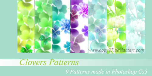 Adobe Photoshop フォトショップ 無料 パターン テクスチャー プリセット .pat  花 free Flower Pattern Preset Clovers Patterns