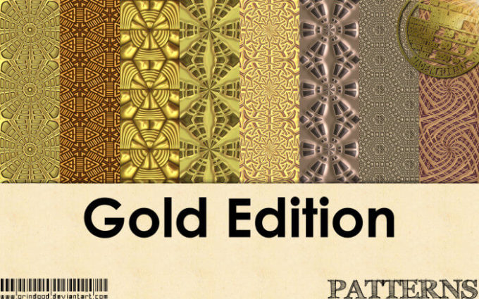 Adobe Photoshop フォトショップ 無料 パターン テクスチャー プリセット .pat 金 ゴールド free gold Pattern Preset Gold Edition