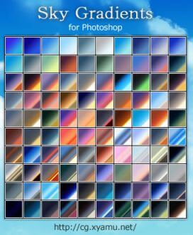 Adobe CC Photoshop Blue Gradation Free grd フォトショップ ブルー グラデーション 無料 素材 Sky Gradienrs for Photoshop
