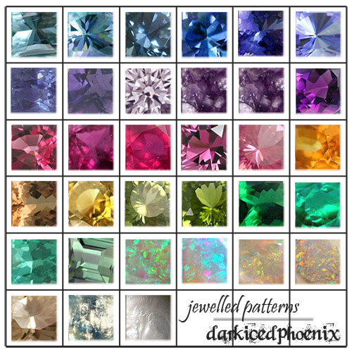 Adobe Photoshop フォトショップ 無料 パターン テクスチャー プリセット .pat 模様 かわいい free Pattern Preset Jewel Patterns