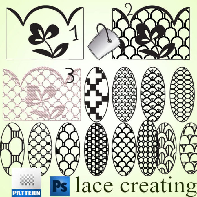 Adobe Photoshop フォトショップ 無料 パターン テクスチャー プリセット .pat 模様 free Pattern Preset lace creating
