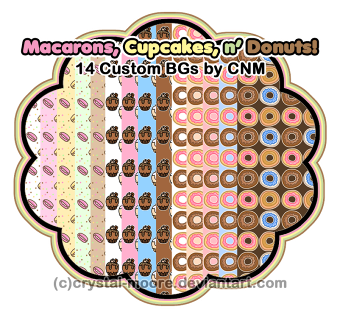 Adobe Photoshop フォトショップ 無料 パターン テクスチャー プリセット .pat 食べ物 フード free Pattern Food Preset Macaron, Cupcakes, and Donuts Custom BGs