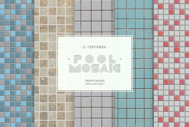 Adobe Photoshop フォトショップ 無料 パターン テクスチャー プリセット .pat 模様 レンガ タイル free tile Pattern Preset Mosaic Pool