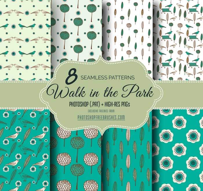 8 Green Nature Themed Seamless Photoshop Patterns