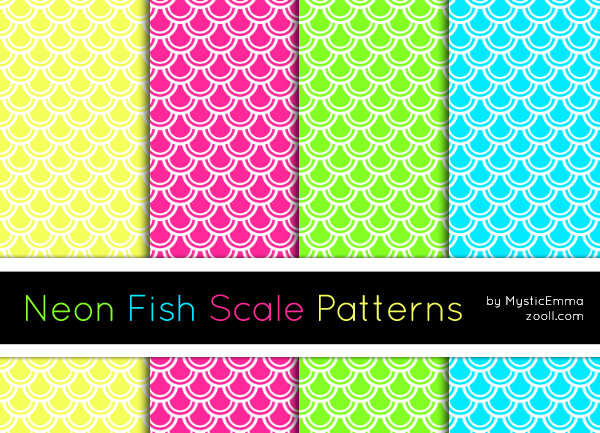 Adobe Photoshop フォトショップ 無料 パターン テクスチャー プリセット free pattern preset pat 模様 柄 Neon Fish Scale Patterns