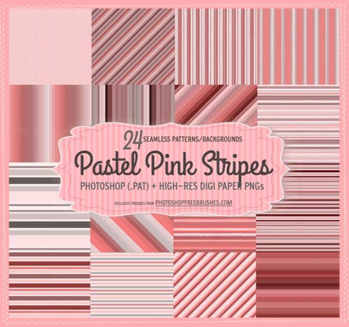 Adobe Photoshop フォトショップ 無料 パターン テクスチャー プリセット free pattern preset pat 模様 柄 パステル 24 Pastel Pink Striped Patterns and Backgrounds