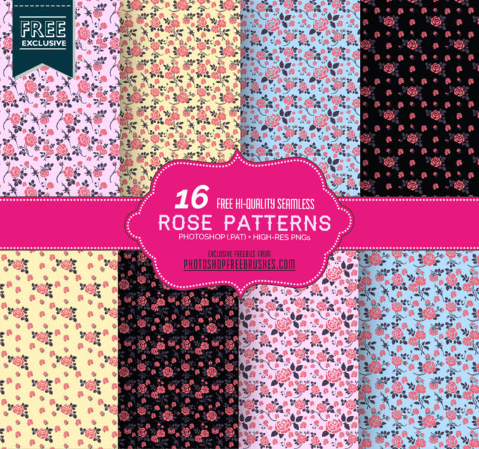 Adobe Photoshop フォトショップ 無料 パターン テクスチャー プリセット .pat  花 free Flower Pattern Preset 16 Free Seamless Rose Pattern Backgrounds