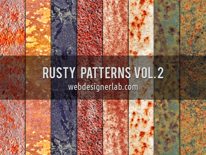Adobe Photoshop フォトショップ 無料 パターン テクスチャー プリセット .pat 模様 シルバー メタル アイアン free Pattern Preset Rusty Patterns Vol. 2