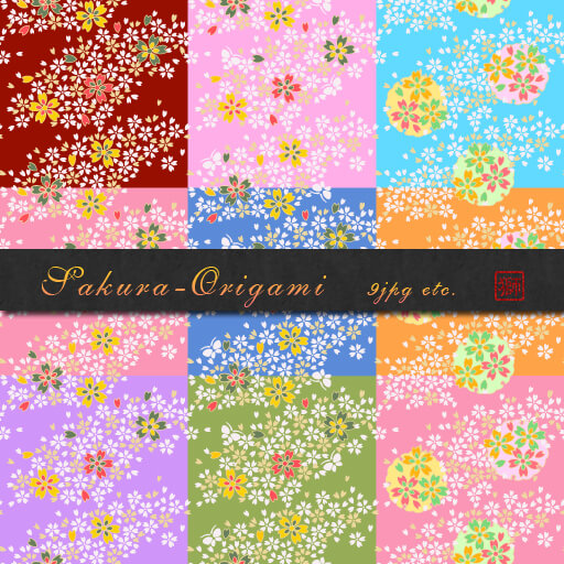 Adobe Photoshop フォトショップ 無料 パターン テクスチャー プリセット .pat 日本 和 free Pattern Japanese Preset Sakura-Origami