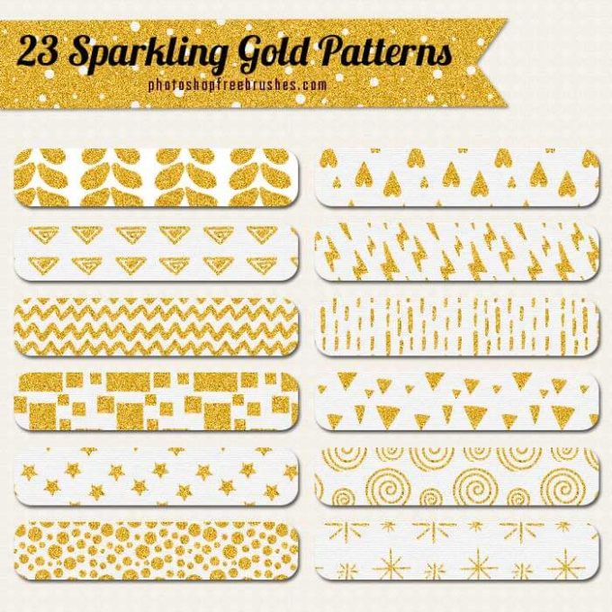 Adobe Photoshop フォトショップ 無料 パターン テクスチャー プリセット .pat 金 ゴールド free gold Pattern Preset 23 Glittery Gold Patterns Vol.1