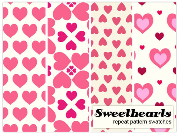 Adobe Photoshop フォトショップ 無料 パターン テクスチャー プリセット .pat 模様 かわいい free Pattern Preset Sweetheart pattern repeats