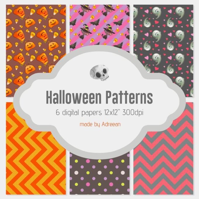 Adobe Photoshop フォトショップ 無料 パターン テクスチャー プリセット ハロウィーン   Free Halloween Patterns Preset6 Halloween Patterns