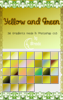 Adobe CC Photoshop Yellow Orange Gradation Free grd フォトショップ イエロー オレンジ グラデーション 無料 素材 Yellow and Green Gradients