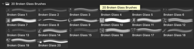 フォトショップ ブラシ Photoshop Brush 無料 イラスト クラック ひび割れ ヒビ 亀裂 ガラス 20 Broken Glass PS Brushes Abr.Vol.10