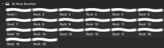 フォトショップ ブラシ Photoshop Brush 無料 イラスト ロック 岩 石 ストーン 20 Rock Texture PS Brushes Abr Vol.20