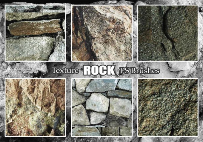 フォトショップ ブラシ Photoshop Brush 無料 イラスト ロック 岩 石 ストーン 20 Rock Texture PS Brushes Abr Vol.23