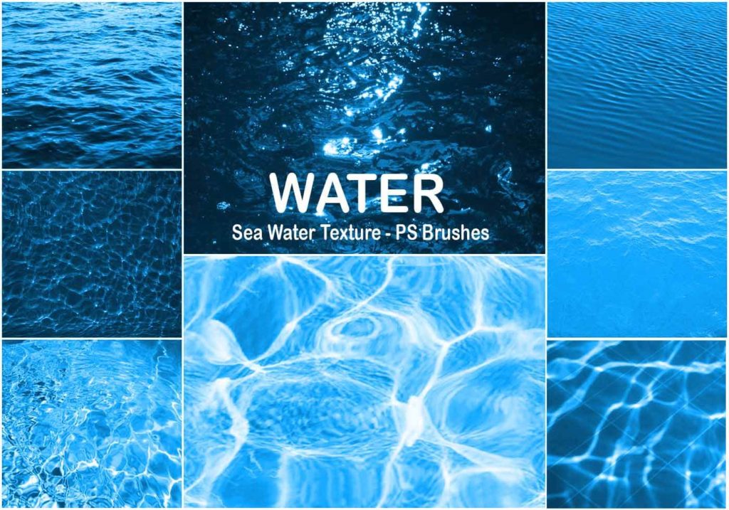 フォトショップ ブラシ Photoshop Brush 無料 イラスト 水 ウォーター 海 波 20 Sea Water Texture PS Brushes Abr Vol.5