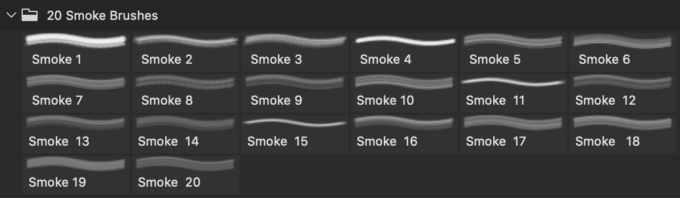 フォトショップ ブラシ Photoshop Brush 無料 イラスト 煙 スモーク 20 Smoke PS Brushes Abr. Vol.12