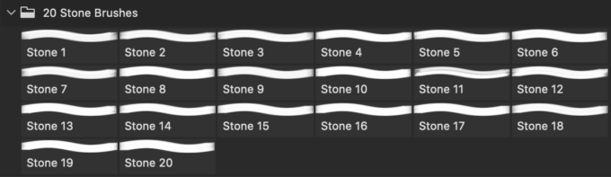 フォトショップ ブラシ Photoshop Brush 無料 イラスト ロック 岩 石 ストーン 20 Stone PS Brushes Abr. Vol.1