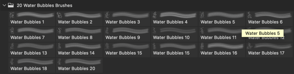 フォトショップ ブラシ Photoshop Brush 無料 イラスト 泡 バブル 20 Water Bubbles PS Brushes Abr.Vol.1