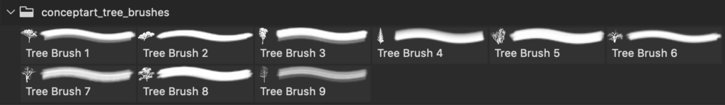 フォトショップ ブラシ Photoshop Brush 無料 イラスト 木 森 林 草木 9 High Resolution Tree Brushes