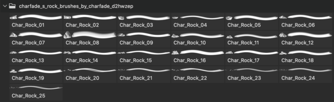 フォトショップ ブラシ 無料 石 岩 AfriCharfade's Rock Brushes