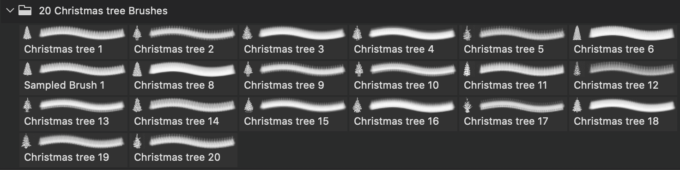 フォトショップ ブラシ Photoshop Brush 無料 イラスト クリスマス クリスマスツリー Christmas Tree PS Brushes